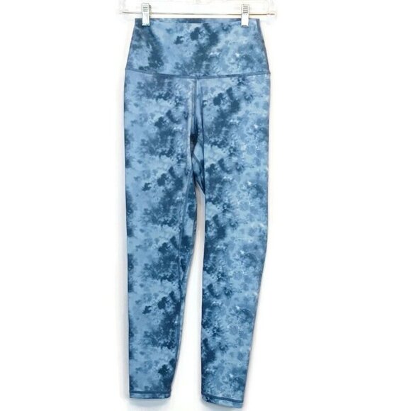 YUNOGA Sz S Ultra Soft High Rise Leggings Tummy Control Yoga Pants, Tie-dye Blue - Picture 2 of 11